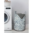 thumbnail image 3 of Paisley Laundry Bag, Vintage Monochrome Folkloric Floral Art, Hamper Basket with Handles Drawstring Closure for Laundromats, 13" x 19", Blue Grey Purpleblue, by Ambesonne, 3 of 4