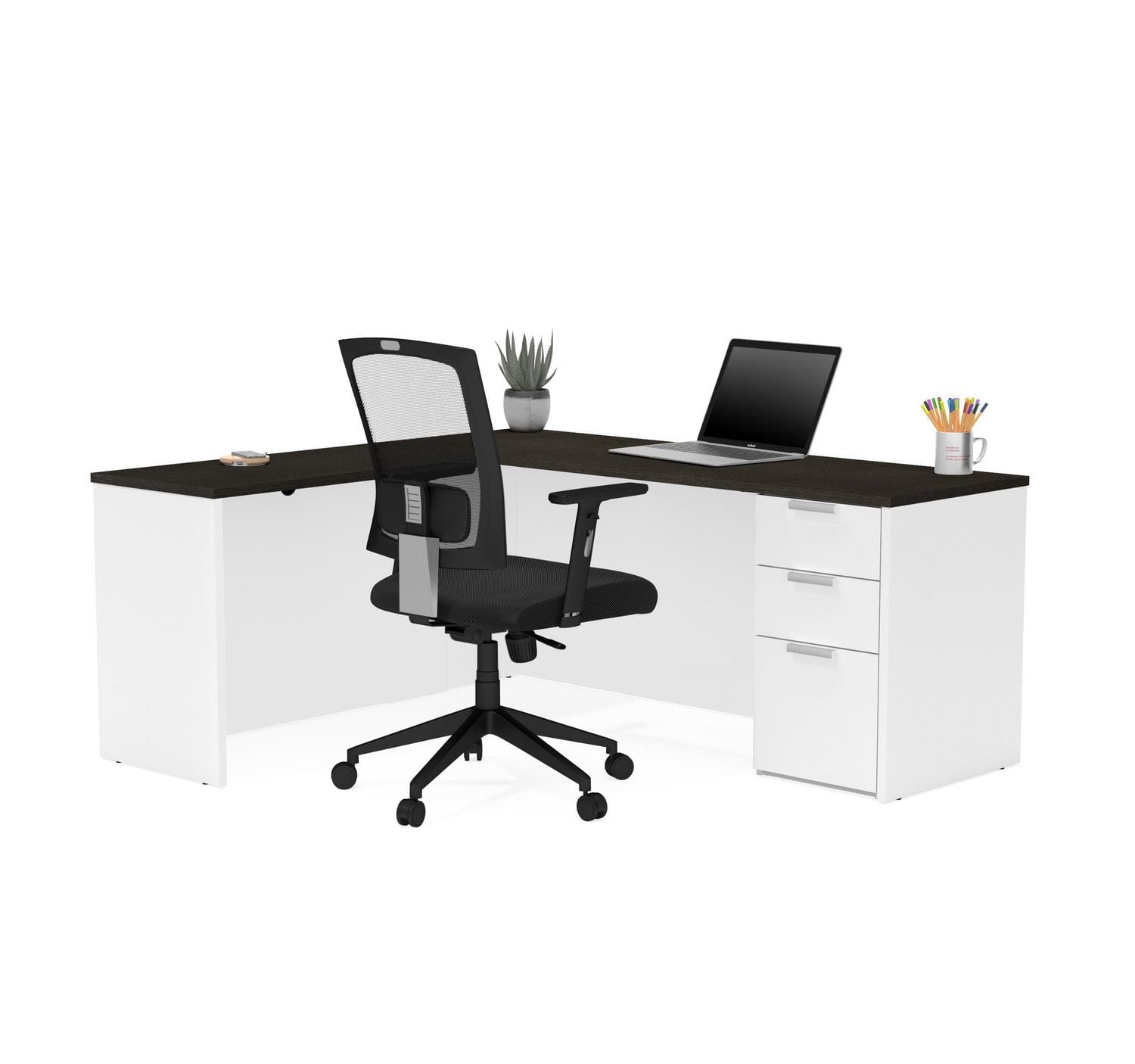 Bestar Pro-Concept Plus Bureau en L avec caisson