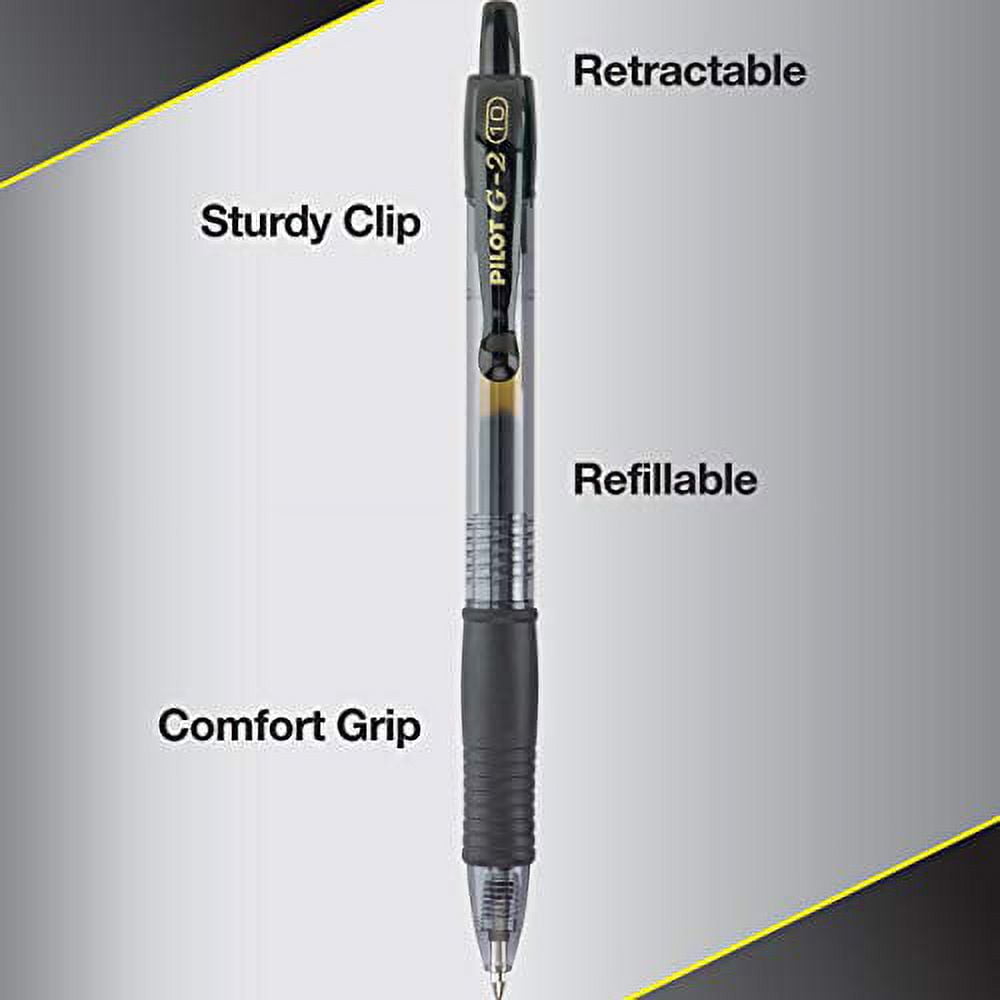 Pilot G2 Premium Retractable Gel Pens, 1.00 mm Bold Point, Black Ink, 48 Count