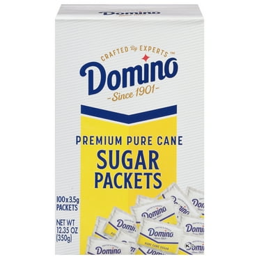 Domino Premium Pure Cane Sugar Packets, 100 Count, 1/8 oz