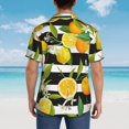 thumbnail image 4 of Kll Men'S Hawaiian Shirt Short Sleeve Button Down Beach Shirts-Orange And Lemon, 4 of 7