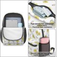 thumbnail image 4 of Daisy White Pattern 17" Waterproof Oxford School Backpacks for Teens, S-Shape Padded Straps, for School, Travel, Hiking, Camping, 4 of 5