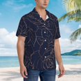 thumbnail image 5 of Bixox Men's Hawaiian Shirts Men's Navy Dark Blue Print Short-Sleeve Shirt-XX-Large, 5 of 8