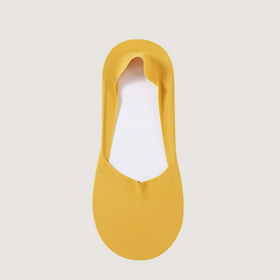 Dance Socks Women's Thin Seamless Socks in Summer Mesh Breathable Bottom Can't Slipping off with Short Socks. Yellow One Size