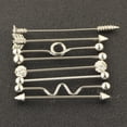 thumbnail image 2 of 8pcs 14G Industrial Barbell Bar Studs Pendiente Jewelry Mujeres Plata Zulema Aretes de acero inoxidable, 2 of 8
