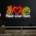 thumbnail image 2 of Glowneon Peace Love Tacos Neon Sign, Tacos Led Sign, Mexican Food Art, 2 of 5