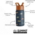 thumbnail image 2 of Bouteille d'Eau pour Enfants avec Paille / Gobelet Réutilisable en Acier Inoxydable Isolé pour Tout-Petits, Filles, Garçons / Collection Summit / 14oz / Roues, 2 of 4