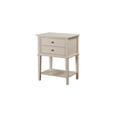 thumbnail image 2 of Homestock Neo-Classical Nostalgia Nightstand with Shelf - Dovetailed Drawers for Bedroom Storage, Stylish Nickel Hardware, Floor Mountable-Color:Beige, 2 of 7