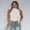 White, variant on Summer Sleeveless Tops for Women Tie Knot Mock Neck Comfortable Breathable S-L