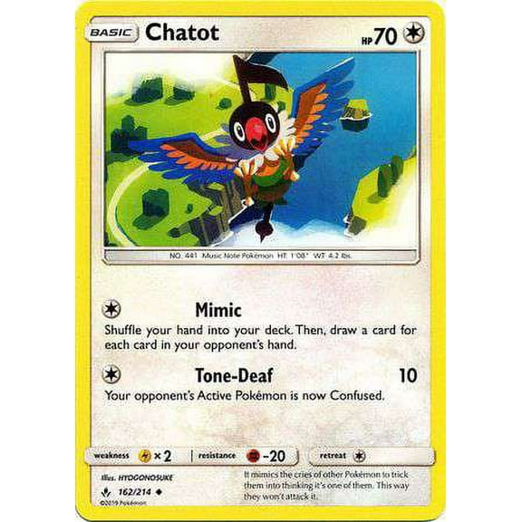 Pokemon Unbroken Bonds Chatot #162