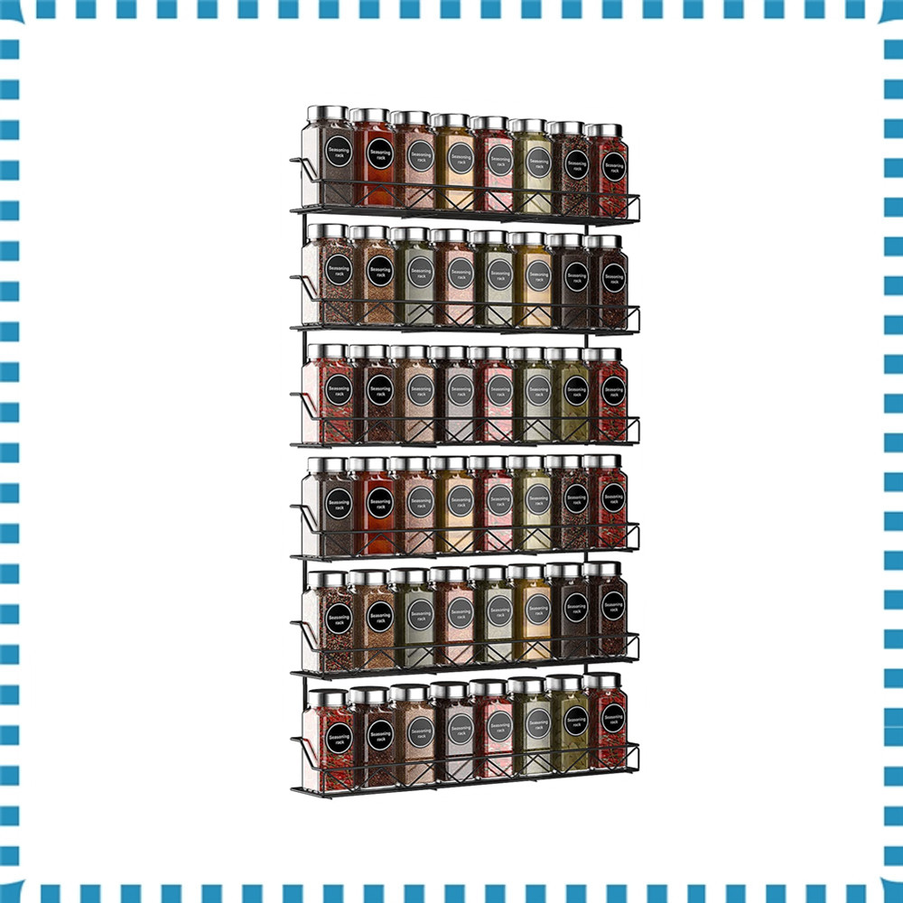 3 Tier Metal Spice Rack Organizer (2 Pack) Wall Mount Spice Jars ...