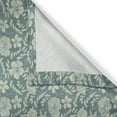thumbnail image 3 of Ambesonne Tropical Kitchen Curtains, Abstract Striped Flowers, 55"x36", Dark Cadet Blue Teal Grey, 3 of 3