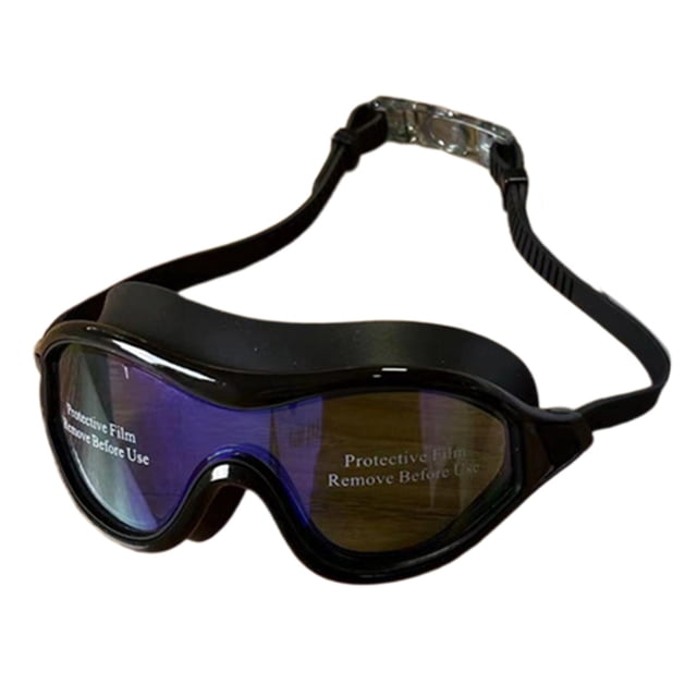 Ohufall Large Frame Adult Swim Goggles With Pc Lenses Anti Fog Silicone For Training