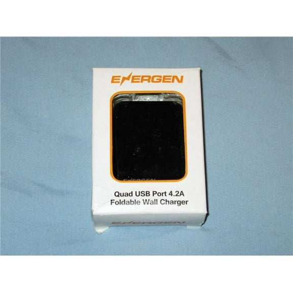 ENERGEN EN-WC400BK 4.2A Quad Foldable USB Wall Charger, Black