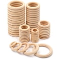 thumbnail image 1 of Anillos de madera maciza sin terminar, anillos de madera Natural de 15-100MM para macramé, manualidades DIY, aros de madera, adornos, conectores, fabricación de joyas, 1 of 3