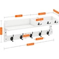 thumbnail image 2 of Coat Rack Wall Mount with Hooks and Mail Holder, Entryway Floating Shelf with Key Hooks, Hanging Coat Hanger for Entry, Bathroom, Hallway, Bedroom, White, 2 of 14