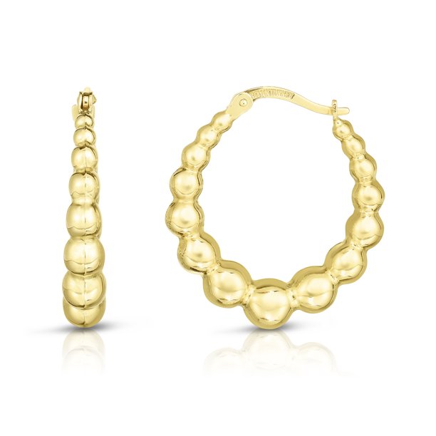 Jewelstop 14k Yellow Gold 5x27mm Shiny Hoop Door Knocker Earrings Hinged Clasp Walmart Com Walmart Com