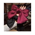 thumbnail image 3 of VONTER 8 Inch Bow Hair Clips Solid Color Big Satin Ribbon French Barrette Hair Barrettes Hair Accessories,Wine Red, 3 of 8