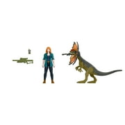 Jurassic World Dominion Human and Dino Pack, Claire & Dilophosaurus Action Figure Toys