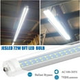 thumbnail image 5 of T8 8ft LED Tube Light Bulbs, Single Pin Fa8 Base, Dual Row 72W 6500K,ETL Listed,25-Pack, 5 of 7