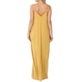 thumbnail image 3 of Zenana Women's V-Neck Draped Jersey Beach Summer Cami Long Maxi Dress with Side Pockets, 3 of 5