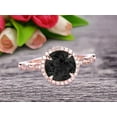 thumbnail image 1 of 1.75 Carat Round Cut Black Diamond Moissanite Ring Engagement Ring Promise Ring Anniversary Ring 10k Rose Gold Gemstone Art Deco, 1 of 6