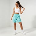 thumbnail image 4 of vigerkar Women's Lightweight Hiking Cargo Shorts Quick Dry Athletic Shorts Camping Travel Golf Zipper Pockets Water Resistant (Mint Green, XL), 4 of 9