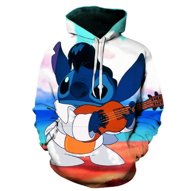 Vestes à Capuche Stich Imprimées 3D Anime Chandail à Capuche Chandail en Molleton