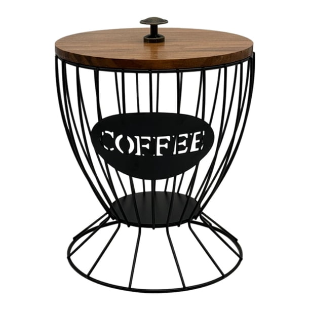 Portacápsulas de café Portafiltros de café Centro de mesa Portátil Multiusos negro con tapa