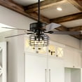 thumbnail image 4 of JONATHAN Y Asher 52" 3-Light Industrial Metal/Wood LED Ceiling Fan With Remote, Forged Black, 4 of 9