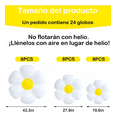 thumbnail image 2 of Globos Metálicos Con Forma De Flor De Margarita, 24 Unidades BLANCO, 2 of 5