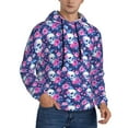 thumbnail image 2 of Fotbe Men's Hoodie with Skull Flower Pattern - Kangaroo Pocket Pullover Hooded Sweatshirt, Perfect for Daily Wear, Travel, and Home-Small, 2 of 7