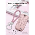 thumbnail image 3 of Key Fob Cover Compatible with Jeep Renegade 2015-2020 Keychain Case Holder Protector,Leather Keychain-pink, 3 of 8