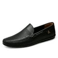 thumbnail image 3 of Spring Summer New Men's Casual Hollow Loafers Slip On Breathable Leather Flats Boat Shoes Driving Shoes Moccasins Comfort Walking Shoes, 3 of 9