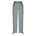 thumbnail image 6 of Kmdttou Women Wide Leg Fashion Casual Solid Color High Waist Cargo Pants A-Line Loose Wide Leg Pocket Drying Long Pants S-3XL, 6 of 6