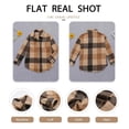 thumbnail image 4 of ONLYSHE Women Shacket Jacket Blouse with Pockets Flannel Plaid Top Shirt Coat Lapel Long Sleeve Tartan Outerwear, 4 of 8