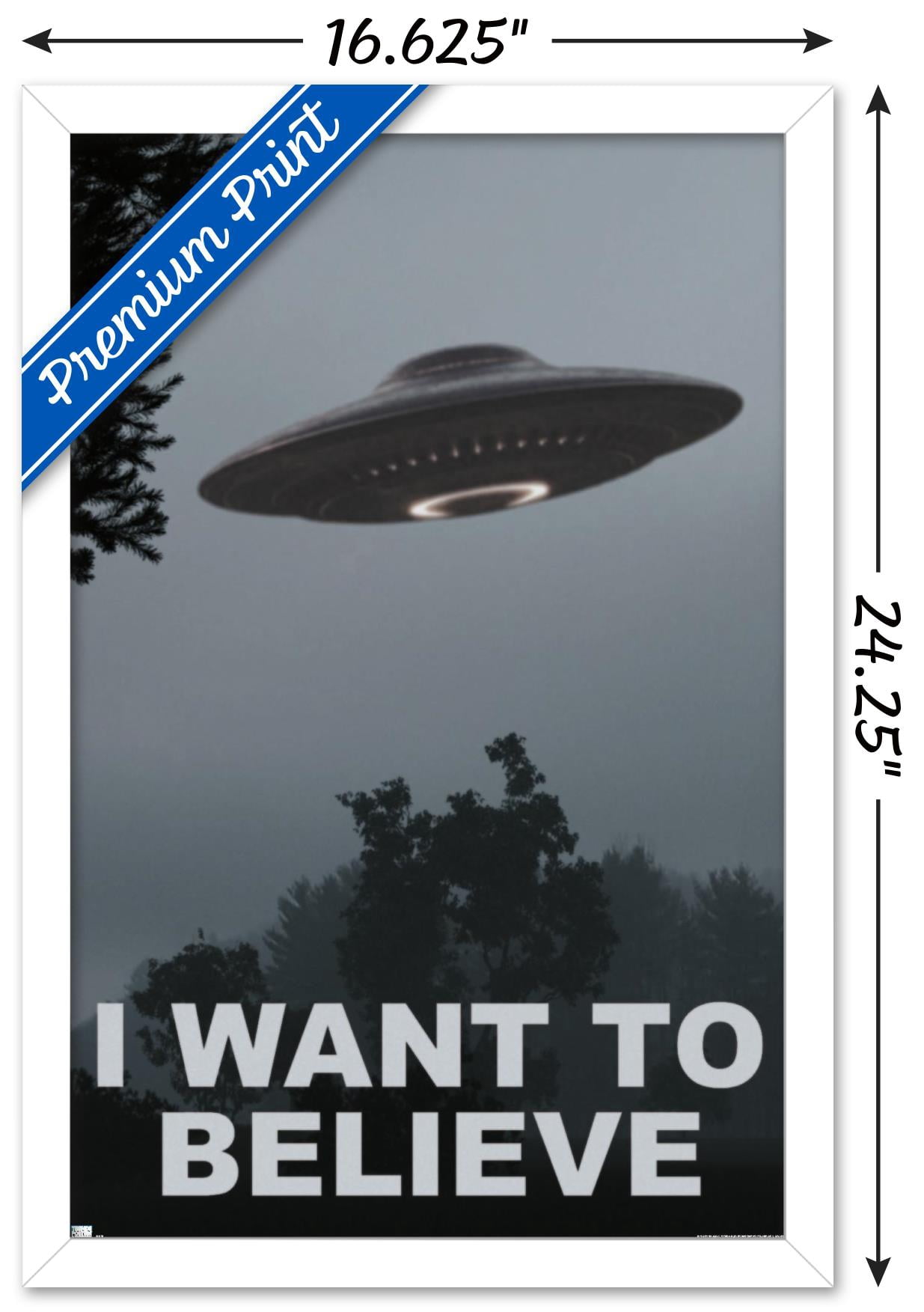 I Want To Believe Wall Poster, 14.725" x 22.375" Framed