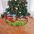 thumbnail image 2 of ZHANZZK Flowers Red Poppies Blossom Xmas Christmas Tree Skirt Stand Mat for Holiday Party Decoration Indoor Outdoor 48 inches, 2 of 3