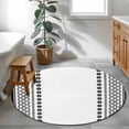 thumbnail image 4 of Vintage Bohemia Round Living Room Rugs 3.3 ft, Black Geometric Abstract Striped Country Washable Area Rug with Non-Slip Sturdy Edge Binding Round Front Door Mat Floor Carpet for Entryway, 4 of 9