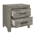 thumbnail image 3 of Adia 24 Inch Classic 2 Drawer Nightstand, Metal Handles, Rustic Gray Finish- Saltoro Sherpi, 3 of 5