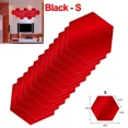 thumbnail image 3 of 48/6 piezas 3D pegatinas de pared de espejo hexagonales autoadhesivas acrílicas extraíbles para sala de estar dormitorio decoración del hogar DIY, 3 of 5