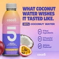 thumbnail image 3 of COCO5 Passion Fruit Coconut Water, Active Hydration Tropical Electrolyte Drink, 50% Less Sugar, Caffeine Free, Vegan, 16.9 oz, 12 Count, 3 of 9