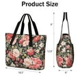 thumbnail image 3 of Tote Bag for Women - Pioneer Flower Shoulder Bag - Large Utility Work Duffle Bag with Zipper Handbag for Travel, Work, Sprots, 3 of 5