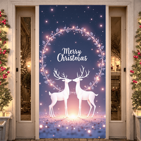 Festive Design Christmas Banner Penguin Theme Holiday Decoration for Winter Holiday Decoration Event Backdrop Celebration