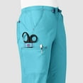thumbnail image 5 of Wink WonderFLEX Grace - Women's Flare Leg Cargo Scrub Pant, Aqua, M Tall, 5 of 7