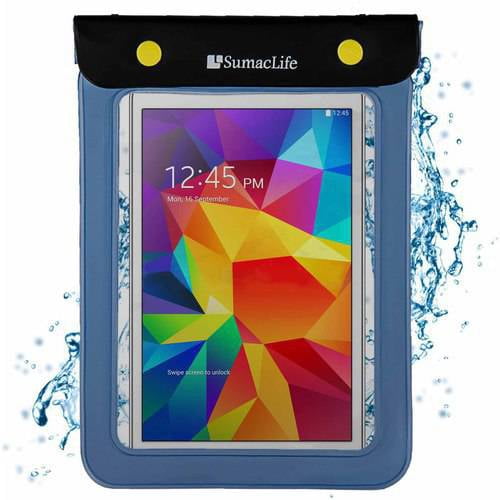 SUMACLIFE Waterproof Triple Zip Clear Case Carrying Bag (with Lanyard) for Tablets up to 8.5in x 6in