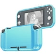 thumbnail image 1 of Turquoise Blue Carbon Fiber Design Flexible TPU Rubber Case Protective Cover [Anti-Shock, Anti-Fingerprint] Compatible with Nintendo Switch Lite Console, 1 of 7