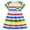 Colorful Rainbow, variant on 2-7T Little Girls Cotton Dress Short Sleeve Casual Summer Dresses for Kids - Cute Mermaid