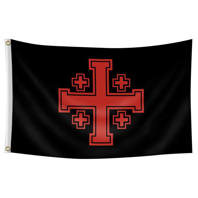 Bandera roja de Jerusalén, cruz de los cruzados, 90 x 150 cm, poliéster