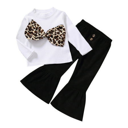 

kpoplk Toddler Girl Fall Outfits Newborn Baby Girl Solid Clothes Long Sleeve Sweatshirt T-Shirt Tops+Long Pants with Drawstring Fall Outfit(Black)